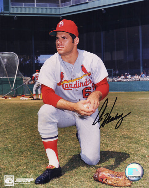 Al Hrabosky Signed Cardinals Kneel Pose 8x10 Photo - (SCHWARTZ COA)