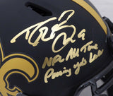 DREW BREES AUTOGRAPHED SAINTS ECLIPSE FULL SIZE AUTH HELMET PASSING LEADER