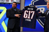 Joe Andruzzi Signed Patriots Jersey "Boston Strong" & "3xSB Champs" (Beckett)