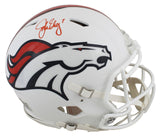 Broncos John Elway Signed Flat White Full Size Speed Proline Helmet BAS Witness