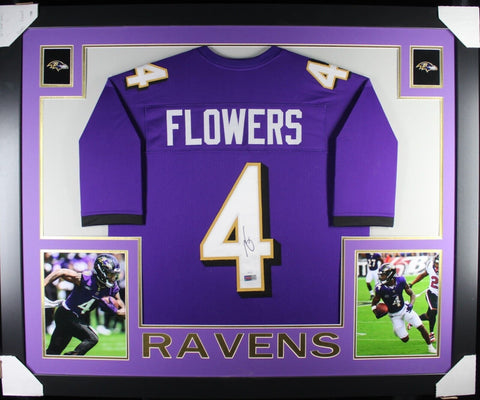 ZAY FLOWERS (Ravens purple SKYLINE) Signed Autographed Framed Jersey JSA