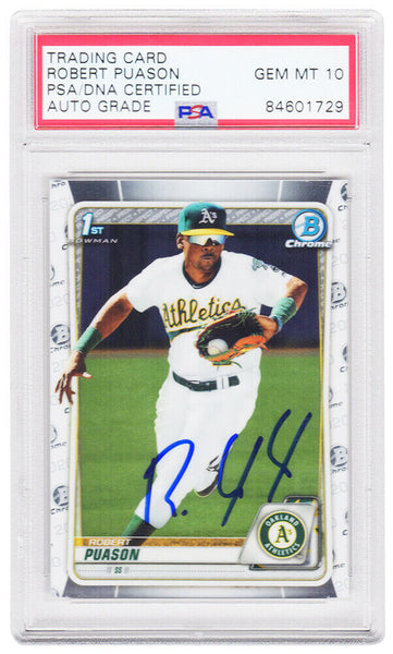 Robert Puason Autographed 2020 Topps Bowman Chrome RC Card #BP-145 (PSA/Auto 10)