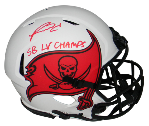 RONALD JONES SIGNED TAMPA BAY BUCCANEERS AUTHENTIC LUNAR HELMET W/ SB LV CHAMPS