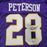 ADRIAN PETERSON SIGNED PRO STYLE CUSTOM XL JERSEY WITH BECKETT QR