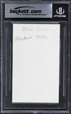 Pistons Isiah Thomas Authentic Signed 3x5 Index Card Autographed BAS Slabbed