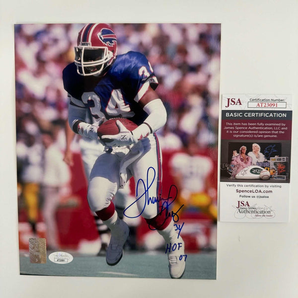 Autographed/Signed Thurman Thomas Buffalo Bills 8x10 Football Photo JSA COA #2