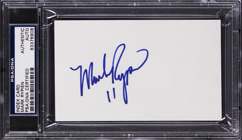 Commanders Mark Rypien Authentic Signed 3x5 Index Card PSA/DNA Slabbed