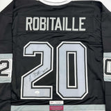 Autographed/Signed Luc Robitaille HOF 09 Los Angeles LA Black Jersey JSA COA