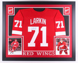 Dylan Larkin Signed Detroit Red Wing 35x43 Framed Jersey (JSA) Team Captain 2021