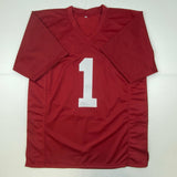 Autographed/Signed Jameson Williams Alabama Red College Football Jersey JSA COA