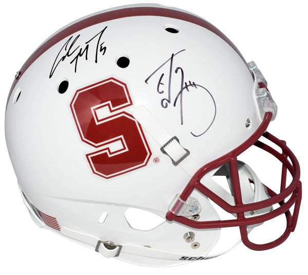 ED & CHRISTIAN McCAFFREY SIGNED STANFORD CARDINAL FULL SIZE HELMET BECKETT