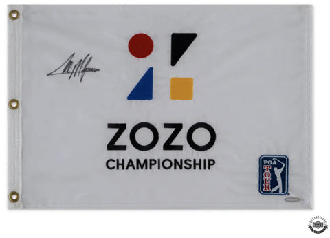 Collin Morikawa Autographed ZOZO Championship Pin Flag UDA