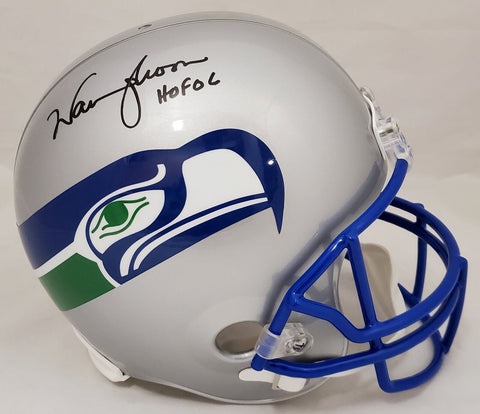 WARREN MOON AUTOGRAPHED SEAHAWKS FULL SIZE GRAY THROWBACK HELMET HOF MCS 187028