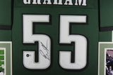 BRANDON GRAHAM (Eagles green SKYLINE) Signed Autographed Framed Jersey Beckett