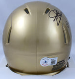 Joe Theismann Signed Notre Dame Speed Mini Helmet w/Go Irish - Beckett W Holo