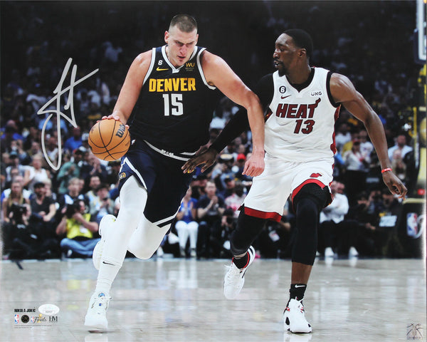 Nuggets Nikola Jokic Authentic Signed 16x20 Horizontal Driving Photo Vs Heat JSA