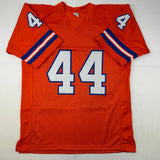 Autographed/Signed Floyd Little HOF Denver Orange Football Jersey JSA COA