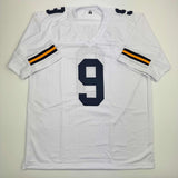 Autographed/Signed J.J. JJ McCarthy Michigan White Football Jersey Beckett COA