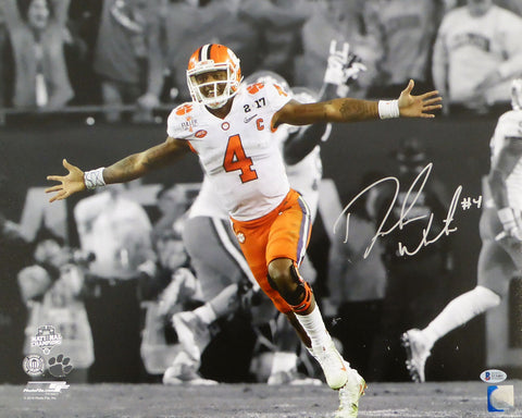 DESHAUN WATSON AUTOGRAPHED 16X20 PHOTO CLEMSON TIGERS IN SILVER BECKETT 113780