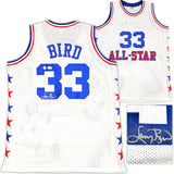 CELTICS LARRY BIRD AUTOGRAPHED WHITE ALL STAR JERSEY BECKETT WITNESS 233366