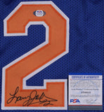 Larry Johnson Signed New York Knicks Jersey (PSA COA) #1 Overall Draft Pck 1991