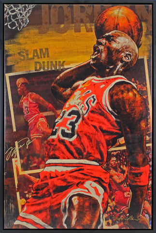 Bulls Michael Jordan Signed & Framed 27x41 Canvas Holland AS Proof #12/14 UDA