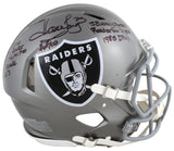 Raiders Howie Long "Career Stat" Signed Flash F/S Speed Proline Helmet BAS Wit