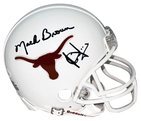 VINCE YOUNG & MACK BROWN SIGNED TEXAS LONGHORNS MINI HELMET JSA