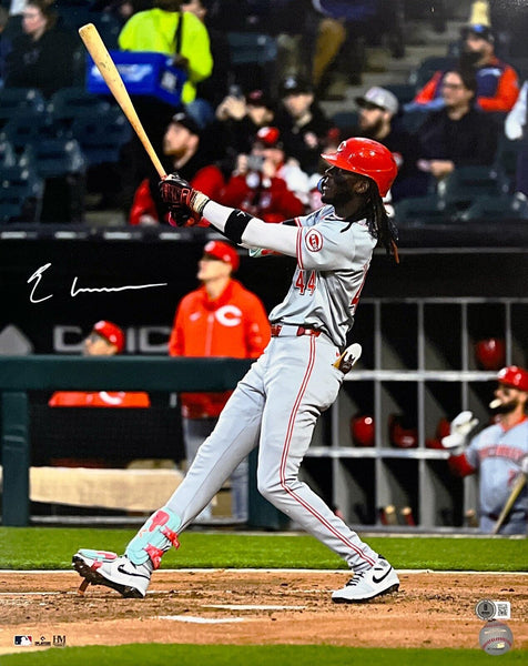 Elly De La Cruz Cincinnati Reds Signed At Bat Hit 16x20 Photo BAS Beckett