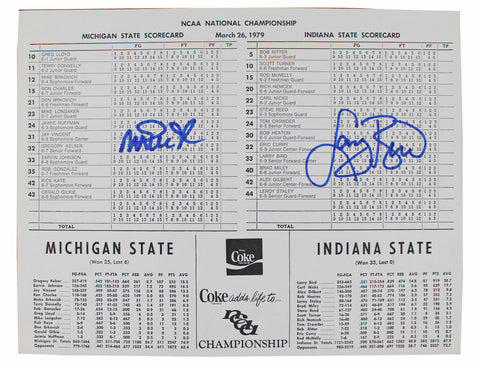 Magic Johnson & Larry Bird Signed 1979 NCAA Final Scorecard BAS Wit #1W867912