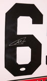 Andrew Shaw Signed Blackhawks 35x43 Custom Framed Jersey (JSA COA)