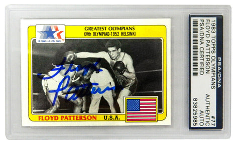 FLOYD PATTERSON Autographed 1983 Topps Olympians Boxing Card #77 - PSA/DNA