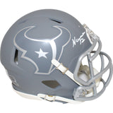 Nico Collins Autographed/Signed Houston Texans Slate Mini Helmet Beckett 48830