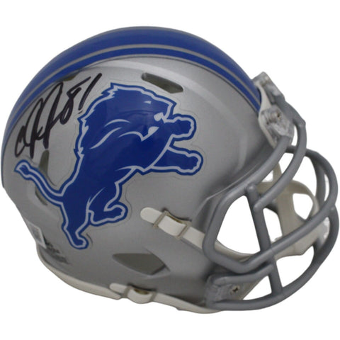 Calvin Johnson Autographed/Signed Detroit Lions Mini Helmet Beckett 47642