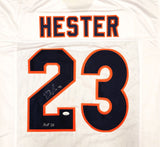 BEARS DEVIN HESTER AUTOGRAPHED WHITE JERSEY LIGHT AUTOS "HOF 23" JSA 234653