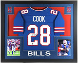 James Cook Signed 35x43 Framed Buffalo Bills Jersey (Beckett) 2022 2nd Round Pck