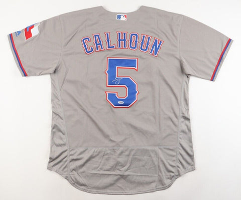 Willie Calhoun Signed Rangers Majestic Jersey (PSA) Texas Left Fielder 2017/2022