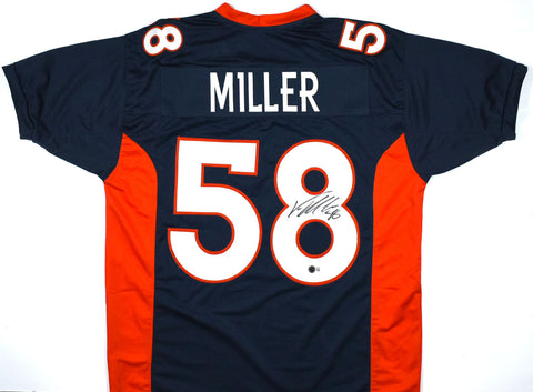 Von Miller Autographed Blue Pro Style Jersey - Beckett W Hologram *Black