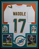 FRAMED MIAMI DOLPHINS JAYLEN WADDLE AUTOGRAPHED SIGNED JERSEY JSA COA