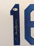 SUEDE FRAMED KANSAS CITY ROYALS BO JACKSON AUTOGRAPHED SIGNED JERSEY BECKETT COA