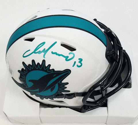 Dan Marino Signed Miami Dolphins Lunar Eclipse Mini Helmet Beckett Teal Paint