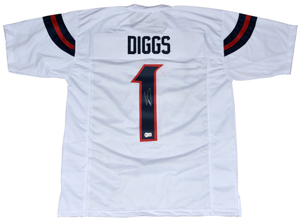 STEFON DIGGS AUTOGRAPHED HOUSTON TEXANS 2024 NEW #1 WHITE JERSEY BECKETT