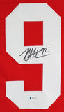 Michael Strahan Authentic Signed Red Pro Style Jersey Autographed BAS Witnessed