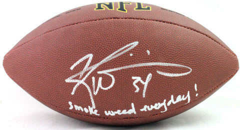 Ricky Williams Signed NFL Super Grip Football w/ SWED - Beckett W Auth *Silver