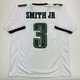 Autographed/Signed Nolan Smith Jr. Philadelphia White Football Jersey BAS COA