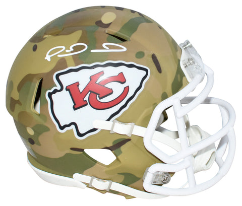 PATRICK MAHOMES SIGNED KANSAS CITY CHIEFS CAMO SPEED MINI HELMET BECKETT