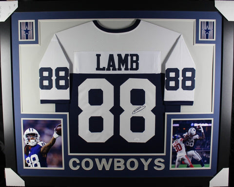 CEEDEE LAMB (Cowboys throwback SKYLINE) Signed Autographed Framed Jersey JSA