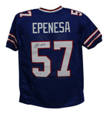 AJ Epenesa Autographed/Signed Pro Style Blue XL Jersey BAS 33197