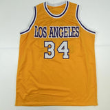 Autographed/Signed SHAQUILLE SHAQ O'NEAL Los Angeles Yellow Jersey BAS COA