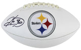 Steelers Hines Ward Signed White Panel Logo Football W/ Case BAS Witnessed